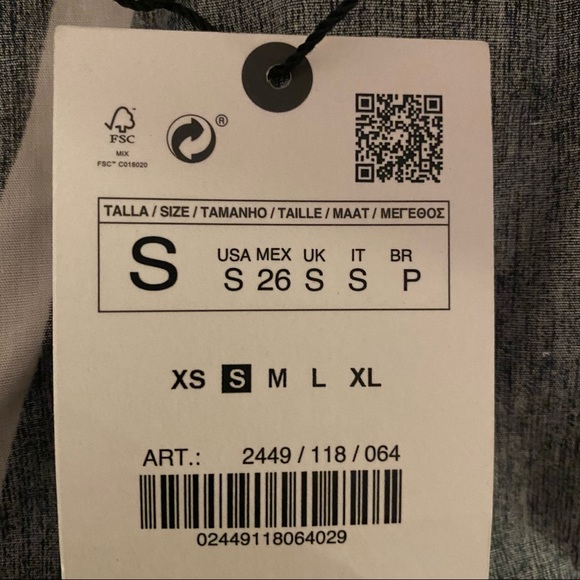 Zara Printed Cropped Shirt Size Small - Picture 7 of 7